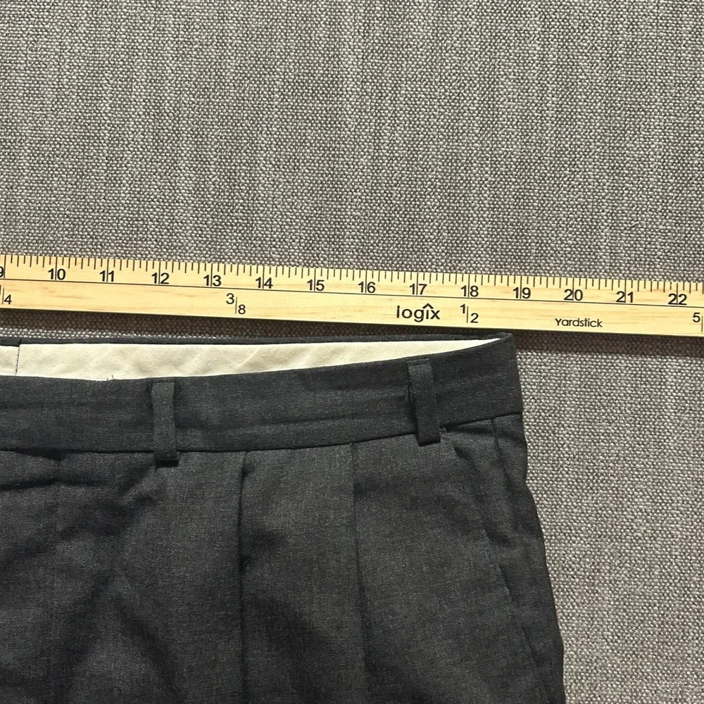 Polo University Dress Pants Mens 38x32 Charcoal Grey Wool Pleated Cuffed Canada